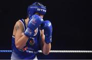 22 November 2019; Leona Houlihan of Crumlin, Co Dublin, during the 81kg bout against Nell Fox of Rathkeale, Co Limerick, during the IABA Irish National Elite Boxing Championships Finals at the National Stadium in Dublin. Photo by Piaras Ó Mídheach/Sportsfile