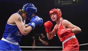 22 November 2019; Nell Fox of Rathkeale, Co Limerick, right, in action against Leona Houlihan of Crumlin, Co Dublin, in their 81kg bout during the IABA Irish National Elite Boxing Championships Finals at the National Stadium in Dublin. Photo by Piaras Ó Mídheach/Sportsfile