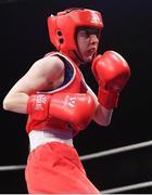 22 November 2019; Shannon Sweeney of St Annes, Co Mayo, during the 48kg bout against Daina Moorehouse of Enniskerry, Co Wicklow, during the IABA Irish National Elite Boxing Championships Finals at the National Stadium in Dublin. Photo by Piaras Ó Mídheach/Sportsfile