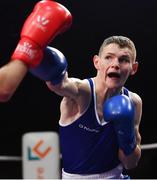 22 November 2019; Brandon McCarthy of St Michael's Athy, Co Kildare, during the 60kg bout against Barry McReynolds of Holy Trinity, Co Antrim, during the IABA Irish National Elite Boxing Championships Finals at the National Stadium in Dublin. Photo by Piaras Ó Mídheach/Sportsfile