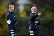25 November 2019; Senior coach Stuart Lancaster, right, and Head coach Leo Cullen during Leinster Rugby squad training at UCD in Dublin. Photo by Ramsey Cardy/Sportsfile