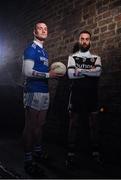 26 November 2019; Naomh Conaill and Donegal footballer Leo McLoone, left, is pictured with Kilcoo and former Down footballer Conor Laverty ahead of the AIB Ulster Senior Football Club Championship Final where they face Kilcoo of Down on Sunday December 1st at Healy Park, Omagh. AIB is in its 29th year sponsoring the GAA Club Championship and is delighted to continue to support the Junior, Intermediate and Senior Championships across football, hurling and camogie. For exclusive content and behind the scenes action throughout the AIB GAA & Camogie Club Championships follow AIB GAA on Facebook, Twitter, Instagram and Snapchat. Photo by Ramsey Cardy/Sportsfile