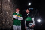 26 November 2019; Clonmel Commercials footballer and Tipperary hurler Seamus Kennedy, left, is pictured with Nemo Rangers and Cork footballer Paul Kerrigan ahead of the AIB Munster Senior Football Club Championship Final where they face Nemo Rangers of Cork on Sunday December 1st at Fraher Field, Dungarvan. AIB is in its 29th year sponsoring the GAA Club Championship and is delighted to continue to support the Junior, Intermediate and Senior Championships across football, hurling and camogie. For exclusive content and behind the scenes action throughout the AIB GAA & Camogie Club Championships follow AIB GAA on Facebook, Twitter, Instagram and Snapchat. Photo by Ramsey Cardy/Sportsfile