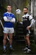 26 November 2019; Naomh Conaill and Donegal footballer Leo McLoone, left, is pictured with Kilcoo and former Down footballer Conor Laverty ahead of the AIB Ulster Senior Football Club Championship Final where they face Kilcoo of Down on Sunday December 1st at Healy Park, Omagh. AIB is in its 29th year sponsoring the GAA Club Championship and is delighted to continue to support the Junior, Intermediate and Senior Championships across football, hurling and camogie. For exclusive content and behind the scenes action throughout the AIB GAA & Camogie Club Championships follow AIB GAA on Facebook, Twitter, Instagram and Snapchat. Photo by Sam Barnes/Sportsfile