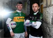 26 November 2019; Clonmel Commercials footballer and Tipperary hurler Seamus Kennedy, left, is pictured with Nemo Rangers and Cork footballer Paul Kerrigan ahead of the AIB Munster Senior Football Club Championship Final where they face Nemo Rangers of Cork on Sunday December 1st at Fraher Field, Dungarvan. AIB is in its 29th year sponsoring the GAA Club Championship and is delighted to continue to support the Junior, Intermediate and Senior Championships across football, hurling and camogie. For exclusive content and behind the scenes action throughout the AIB GAA & Camogie Club Championships follow AIB GAA on Facebook, Twitter, Instagram and Snapchat. Photo by Sam Barnes/Sportsfile