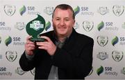 26 November 2019; Anthony Cooper of Wexford FC with his Volunteer of the Year award at the SSE Airtricity League Club Awards at Knightsbrook Hotel in Trim, Co Meath. Photo by Stephen McCarthy/Sportsfile