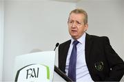 27 November 2019; Gerard Perry, Chairperson of the National Referee Committee, in attendance during the Referee Strategy Launch at FAI HQ in Dublin. Photo by Matt Browne/Sportsfile