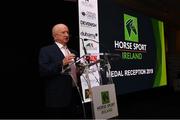 28 November 2019; Joe Reynolds, Chairman of Horse Sport Ireland, at the HSI Rebrand Launch and Medal Reception 2019 at Killashee House Hotel in Naas, Co Kildare. Photo by Matt Browne/Sportsfile