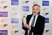 28 November 2019; Terry McConnon is pictured with the Ultra Runner of the Year award, which he collected on behalf of Caitriona Jennings, who was unable to attend, during the Irish Life Health National Athletics Awards 2019 at Crowne Plaza Hotel, Blanchardstown, Dublin. Photo by Sam Barnes/Sportsfile