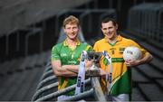 28 November 2019; Matthew Cody of Rathgarogue Cushinstown, left, and Philly Garry of Clann na nGael during the launch of the AIB Leinster GAA Club Finals at MW Hire O'Moore Park in Portlaoise, Co Laois. Photo by Stephen McCarthy/Sportsfile