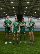 28 November 2019; Ireland Rugby Sevens players, from left, Terry Kennedy, Lucy Mulhall, Billy Dardis and Eve Higgins pictured during a Ireland Rugby Sevens Media Opportunity at IRFU High Performance Centre, National Sports Campus in Abbottstown, Dublin. Photo by Harry Murphy/Sportsfile