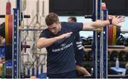 3 December 2019; Jordan Larmour during a Leinster Rugby gym session at Leinster Rugby Headquarters in UCD, Dublin. Photo by Jamison Gibson-Park/Sportsfile