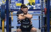 3 December 2019; Robbie Henshaw during a Leinster Rugby gym session at Leinster Rugby Headquarters in UCD, Dublin. Photo by Ramsey Cardy/Sportsfile