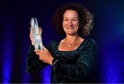 28 November 2019; Hall of Fame winner Sonia O'Sullivan is pictured with her award during the Irish Life Health National Athletics Awards 2019 at Crowne Plaza Hotel, Blanchardstown, Dublin. Photo by Sam Barnes/Sportsfile