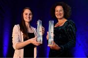 28 November 2019; Athlete of the Year Ciara Mageean, left, and Hall of Fame winner Sonia O'Sullivan are pictured with their awards during the Irish Life Health National Athletics Awards 2019 at Crowne Plaza Hotel, Blanchardstown, Dublin. Photo by Sam Barnes/Sportsfile