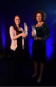 28 November 2019; Athlete of the Year Ciara Mageean, left, and Hall of Fame winner Sonia O'Sullivan are pictured with their awards during the Irish Life Health National Athletics Awards 2019 at Crowne Plaza Hotel, Blanchardstown, Dublin. Photo by Sam Barnes/Sportsfile