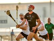 29 November 2019; Clare's Peter Duggan of 2018 PwC All-Star in action against Tipperary's Pádraic Maher of 2019 PwC All-Star during the PwC All Star Hurling Tour 2019 All Star game at Zayed Sport City in Abu Dhabi, United Arab Emirates. Photo by Ray McManus/Sportsfile