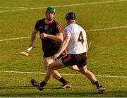 29 November 2019; Cork's Séamus Harnedy of 2018 PwC All-Star in action against Wexford's Diarmuid O’Keeffe of 2019 PwC All-Star during the PwC All Star Hurling Tour 2019 All Star game at Zayed Sport City in Abu Dhabi, United Arab Emirates. Photo by Ray McManus/Sportsfile