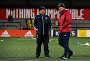 29 November 2019; Munster forwards coach Graham Rowntree with Edinburgh Rugby head coach Richard Cockerill before the Guinness PRO14 Round 7 match between Munster and Edinburgh at Irish Independent Park in Cork. Photo by Matt Browne/Sportsfile