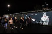 29 November 2019; Supporters arrive ahead of the Guinness PRO14 Round 7 match between Ulster and Scarlets at the Kingspan Stadium in Belfast. Photo by Ramsey Cardy/Sportsfile