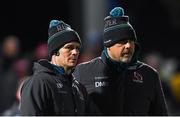 29 November 2019; Ulster attack coach Dwayne Peel, left, and head coach Dan McFarland ahead of the Guinness PRO14 Round 7 match between Ulster and Scarlets at the Kingspan Stadium in Belfast. Photo by Ramsey Cardy/Sportsfile