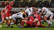 29 November 2019; Matthew Rea of Ulster dives over to score his side's third try during the Guinness PRO14 Round 7 match between Ulster and Scarlets at the Kingspan Stadium in Belfast. Photo by Ramsey Cardy/Sportsfile