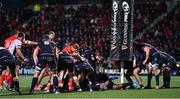 29 November 2019; Pierre Schoeman of Edinburgh lifts up the post pads during the match against Munster during the Guinness PRO14 Round 7 match between Munster and Edinburgh at Irish Independent Park in Cork. Photo by Matt Browne/Sportsfile