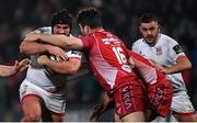 29 November 2019; Tom O’Toole of Ulster is tackled by Marc Jones of Scarlets during the Guinness PRO14 Round 7 match between Ulster and Scarlets at the Kingspan Stadium in Belfast. Photo by Ramsey Cardy/Sportsfile