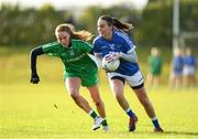 30 November 2019; Hannah Looney of Munster in action against Aoibhin Cleary of Leinster during the Ladies Football Interprovincial Round 1 match between Leinster and Munster at Kinnegad in Co Westmeath. Photo by Matt Browne/Sportsfile