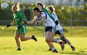 30 November 2019; Laura O'Dowd of Connacht in action against Nessa Dooley of Leinster during the Ladies Football Interprovincial Round 2 match between Connacht and Leinster at Kinnegad in Co Westmeath. Photo by Matt Browne/Sportsfile