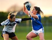 30 November 2019; Niamh O'Dea of Munster in action against Danielle Caldwell of Connacht during the Ladies Football Interprovincial Final match between Munster and Connact at Kinnegad in Co Westmeath. Photo by Matt Browne/Sportsfile