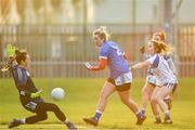 30 November 2019; Saoirse Noonan of Munster in action against Aisling Tarpey and Shauna Molloy of Connacht during the Ladies Football Interprovincial Final match between Munster and Connact at Kinnegad in Co Westmeath. Photo by Matt Browne/Sportsfile