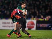 30 November 2019; Jack Carty of Connacht is tackled by Thembelani Bholi of Southern Kings during the Guinness PRO14 Round 7 match between Connacht and Isuzu Southern Kings at The Sportsground in Galway. Photo by Eóin Noonan/Sportsfile