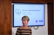 30 November 2019; Sue Ronan, FAI's Head of Women's Football, during the Women in Football - Emerging Leaders Programme at the FAI Headquarters in Abbotstown, Dublin. Photo by Stephen McCarthy/Sportsfile