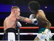 30 November 2019; Carl Frampton, left, and Tyler McCreary during their super-featherweight bout at the Cosmopolitan of Las Vegas in Las Vegas, Nevada, United States. Photo by Mikey Williams/Top Rank/Sportsfile