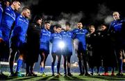 30 November 2019; Leinster players, from left, Hugo Keenan, Jack Aungier, Peter Dooley, Fergus McFadden, Hugh O'Sullivan, Ross Byrne, Ross Molony, James Tracy, Jamison Gibson-Park and Devin Toner following the Guinness PRO14 Round 7 match between Glasgow Warriors and Leinster at Scotstoun Stadium in Glasgow, Scotland. Photo by Ramsey Cardy/Sportsfile