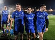 30 November 2019; Will Connors, left, Jimmy O'Brien, centre, and Conor O'Brien of Leinster following the Guinness PRO14 Round 7 match between Glasgow Warriors and Leinster at Scotstoun Stadium in Glasgow, Scotland. Photo by Ramsey Cardy/Sportsfile