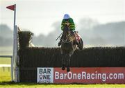 1 December 2019; Fakir D'oudairies, with Mark Walsh up, jumps the last on their way to winning the BARONERACING.COM Drinmore Novice Steeplechase on Day 2 of the Fairyhouse Winter Festival at Fairyhouse Racecourse in Meath. Photo by Harry Murphy/Sportsfile