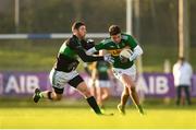 1 December 2019; Jack Kennedy of Clonmel Commercials is tackled by Luke Connolly of Nemo Rangers during the AIB Munster GAA Football Senior Club Championship Final match between Nemo Rangers and Clonmel Commercials at Fraher Field in Dungarvan, Waterford. Photo by Eóin Noonan/Sportsfile