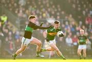 1 December 2019; Michael Quinlivan of Clonmel Commercials in action against Brian Murphy of Nemo Rangers during the AIB Munster GAA Football Senior Club Championship Final match between Nemo Rangers and Clonmel Commercials at Fraher Field in Dungarvan, Waterford. Photo by Eóin Noonan/Sportsfile