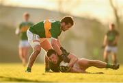 1 December 2019; Mark Cronin of Nemo Rangers is tackled by Ross Peters of Clonmel Commercials during the AIB Munster GAA Football Senior Club Championship Final match between Nemo Rangers and Clonmel Commercials at Fraher Field in Dungarvan, Waterford. Photo by Eóin Noonan/Sportsfile