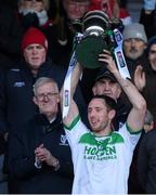 1 December 2019; Ballyhale Shamrocks captain Michael Fennelly lifts the cup after the AIB Leinster GAA Hurling Senior Club Championship Final match between Ballyhale Shamrocks and St Mullin's at MW Hire O'Moore Park in Portlaoise, Co Laois. Photo by Piaras Ó Mídheach/Sportsfile