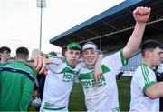 1 December 2019; Ballyhale players Eoin Kenneally, left, and Evan Shefflin celebrate after the AIB Leinster GAA Hurling Senior Club Championship Final match between Ballyhale Shamrocks and St Mullin's at MW Hire O'Moore Park in Portlaoise, Co Laois. Photo by Piaras Ó Mídheach/Sportsfile