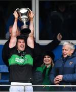 1 December 2019; Barry O'Driscoll of Nemo Rangers lifting the cup following the AIB Munster GAA Football Senior Club Championship Final match between Nemo Rangers and Clonmel Commercials at Fraher Field in Dungarvan, Waterford. Photo by Eóin Noonan/Sportsfile