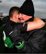 1 December 2019; Colin O'Brien of Nemo Rangers celebrates with Nemo Rangers selector Billy Morgan following the AIB Munster GAA Football Senior Club Championship Final match between Nemo Rangers and Clonmel Commercials at Fraher Field in Dungarvan, Waterford. Photo by Eóin Noonan/Sportsfile