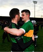 1 December 2019; Luke Connolly of Nemo Rangers with Michael Quinlivan of Clonmel Commercials following the AIB Munster GAA Football Senior Club Championship Final match between Nemo Rangers and Clonmel Commercials at Fraher Field in Dungarvan, Waterford. Photo by Eóin Noonan/Sportsfile