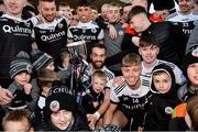1 December 2019; Kilcoo players celebrates with the Seamus McFerran Cup after the AIB Ulster GAA Football Senior Club Championship Final match between Kilcoo and Naomh Conaill at Healy Park in Omagh, Tyrone. Photo by Oliver McVeigh/Sportsfile
