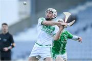 1 December 2019; Michael Fennelly of Ballyhale Shamrocks in action against Jason O'Neill of St Mullin's during the AIB Leinster GAA Hurling Senior Club Championship Final match between Ballyhale Shamrocks and St Mullin's at MW Hire O'Moore Park in Portlaoise, Co Laois. Photo by Piaras Ó Mídheach/Sportsfile