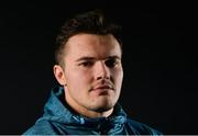 2 December 2019; Jacob Stockdale poses for a portrait following an Ulster Rugby press conference at Kingspan Stadium in Belfast. Photo by Oliver McVeigh/Sportsfile