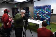3 December 2019; Head coach Johann van Graan during a Munster Rugby Press Conference at University of Limerick in Limerick. Photo by Matt Browne/Sportsfile